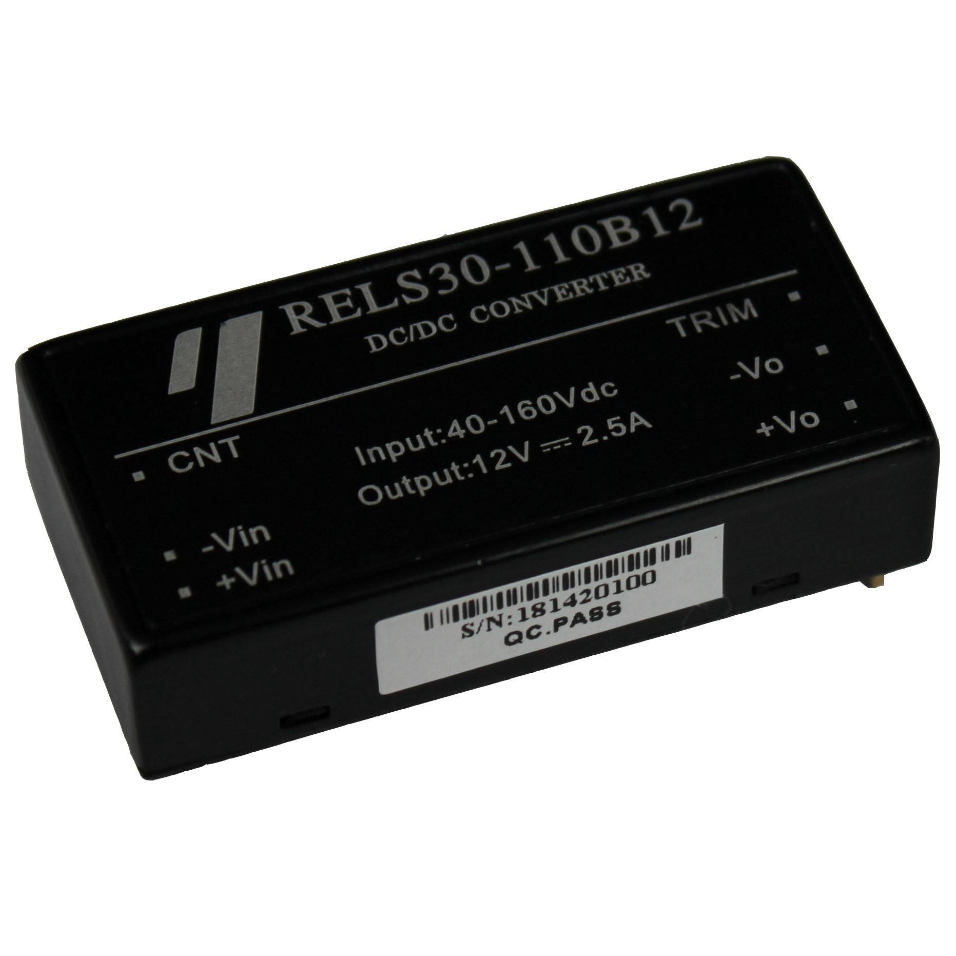 RELS30-110B12 Railway DC DC Converter ,Wide input 40-160V ,1in.×2in. Size